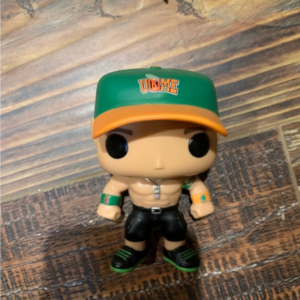 WWE John Cena Funko Pop Figure with Green and Orange Cap